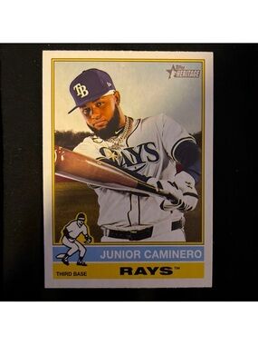 Junior Caminero Tampa Bay Rays 2025 Topps Heritage MLB Baseball Trading Card